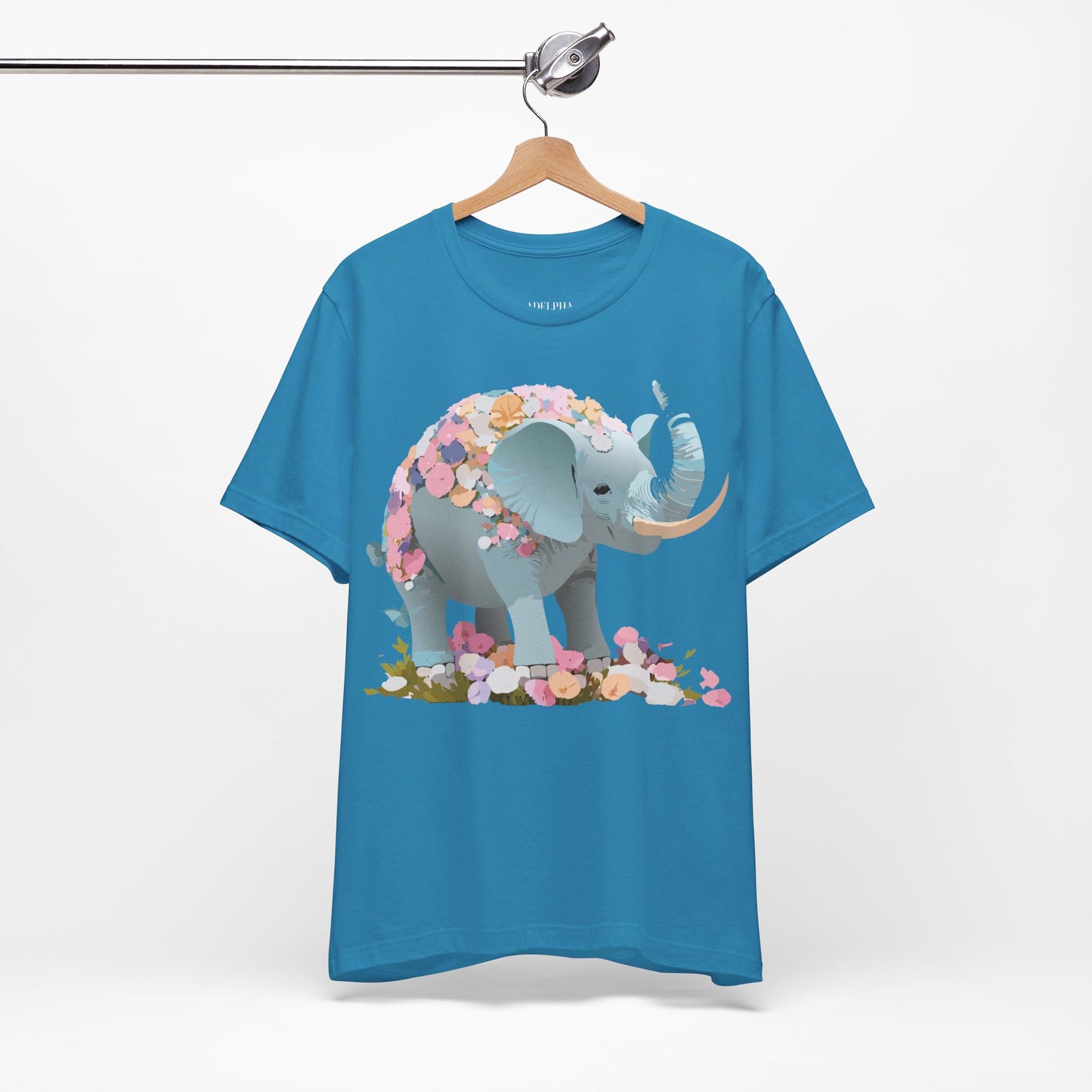 T-shirt en coton naturel avec motif éléphant