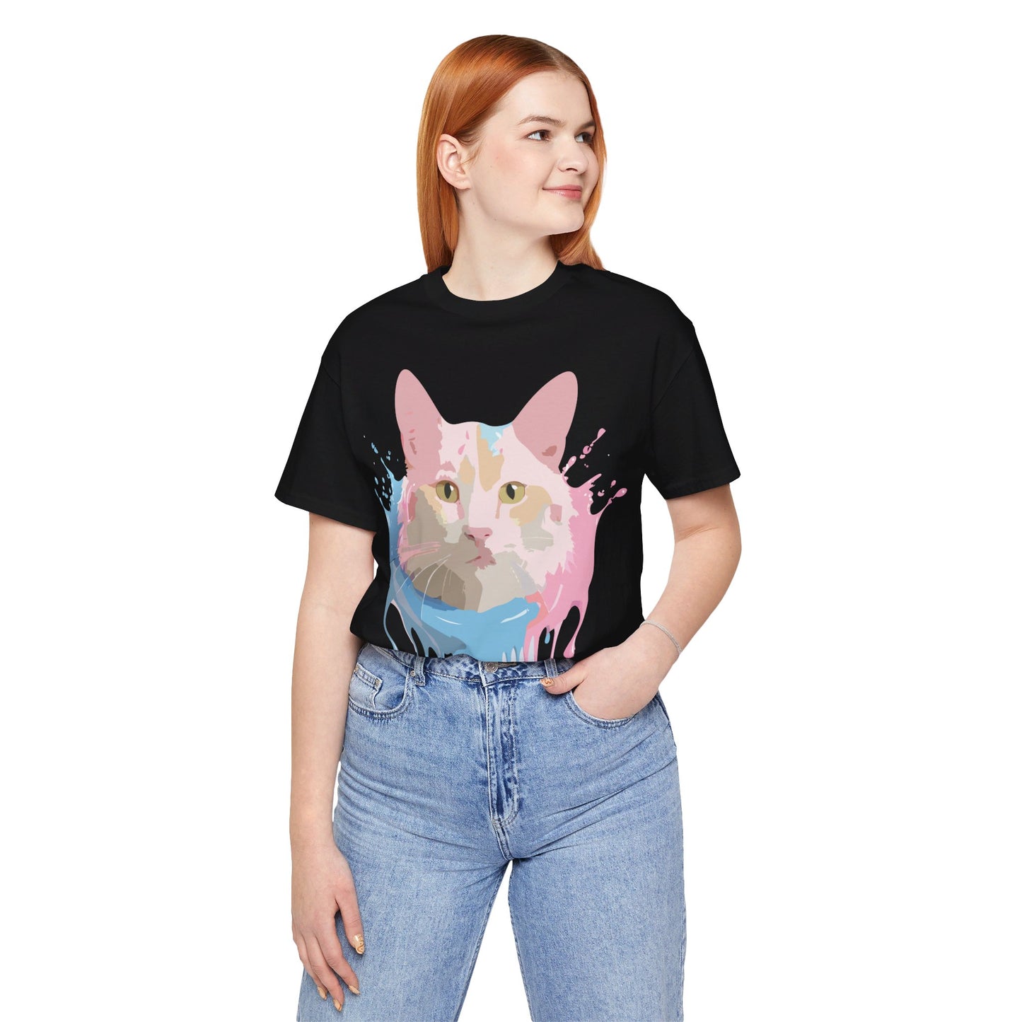 T-shirt en coton naturel avec chat