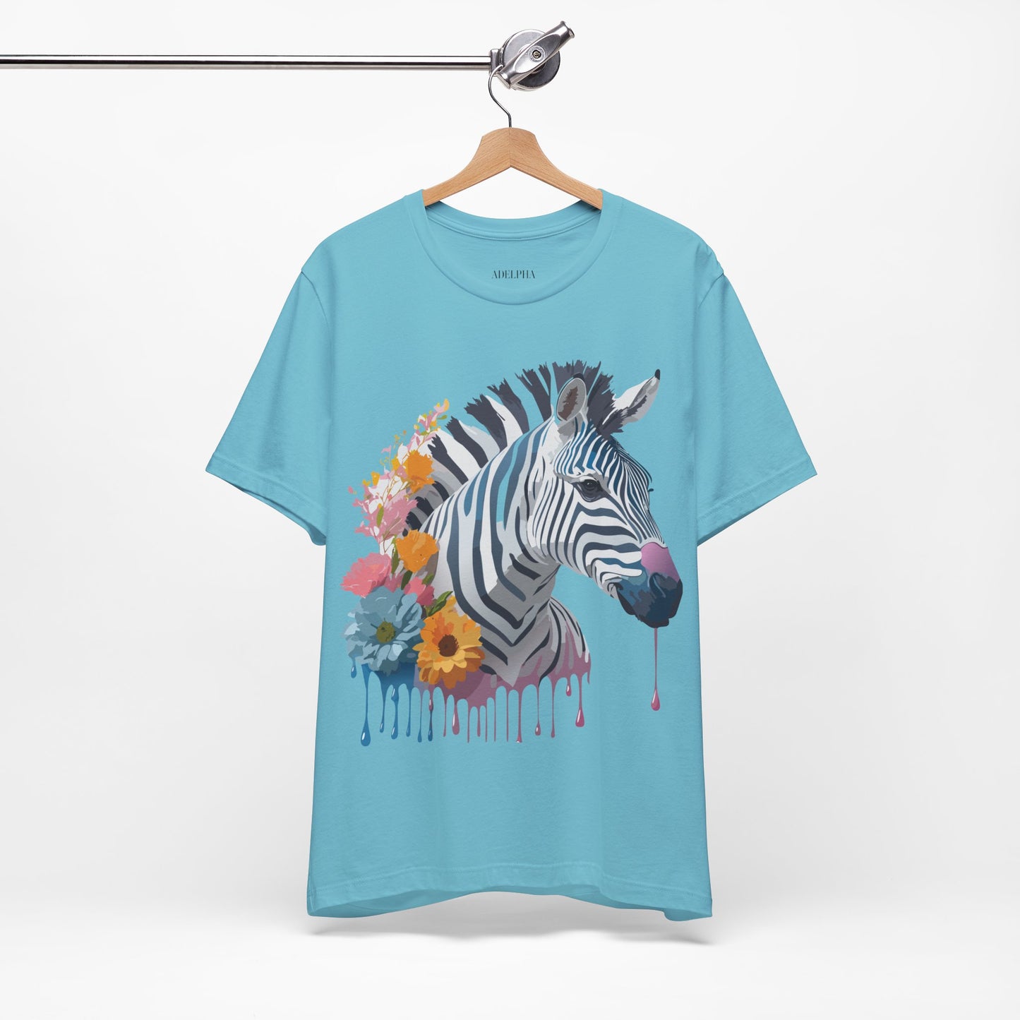 Natural Cotton Tee Shirt with Zebra