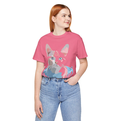 Natural Cotton Tee Shirt with Cat Printify