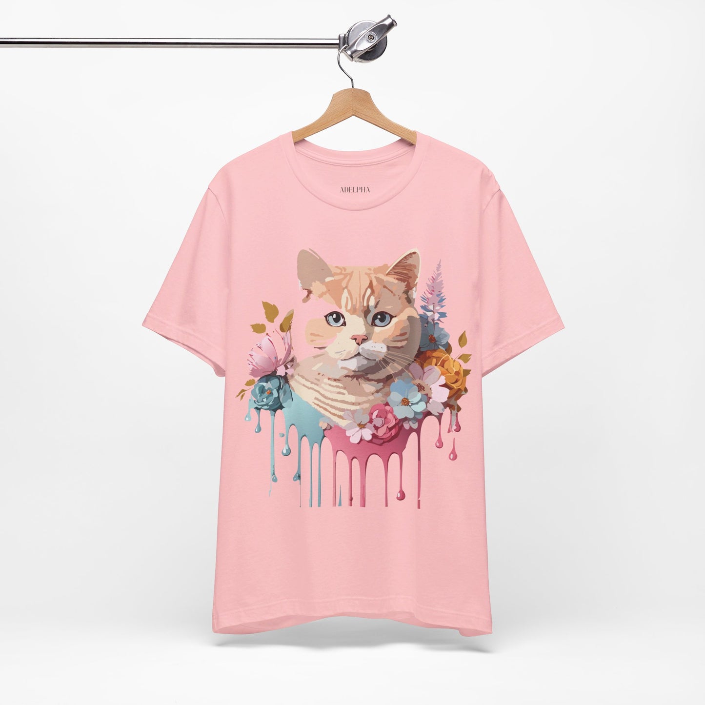 Natural Cotton Tee Shirt with Cat