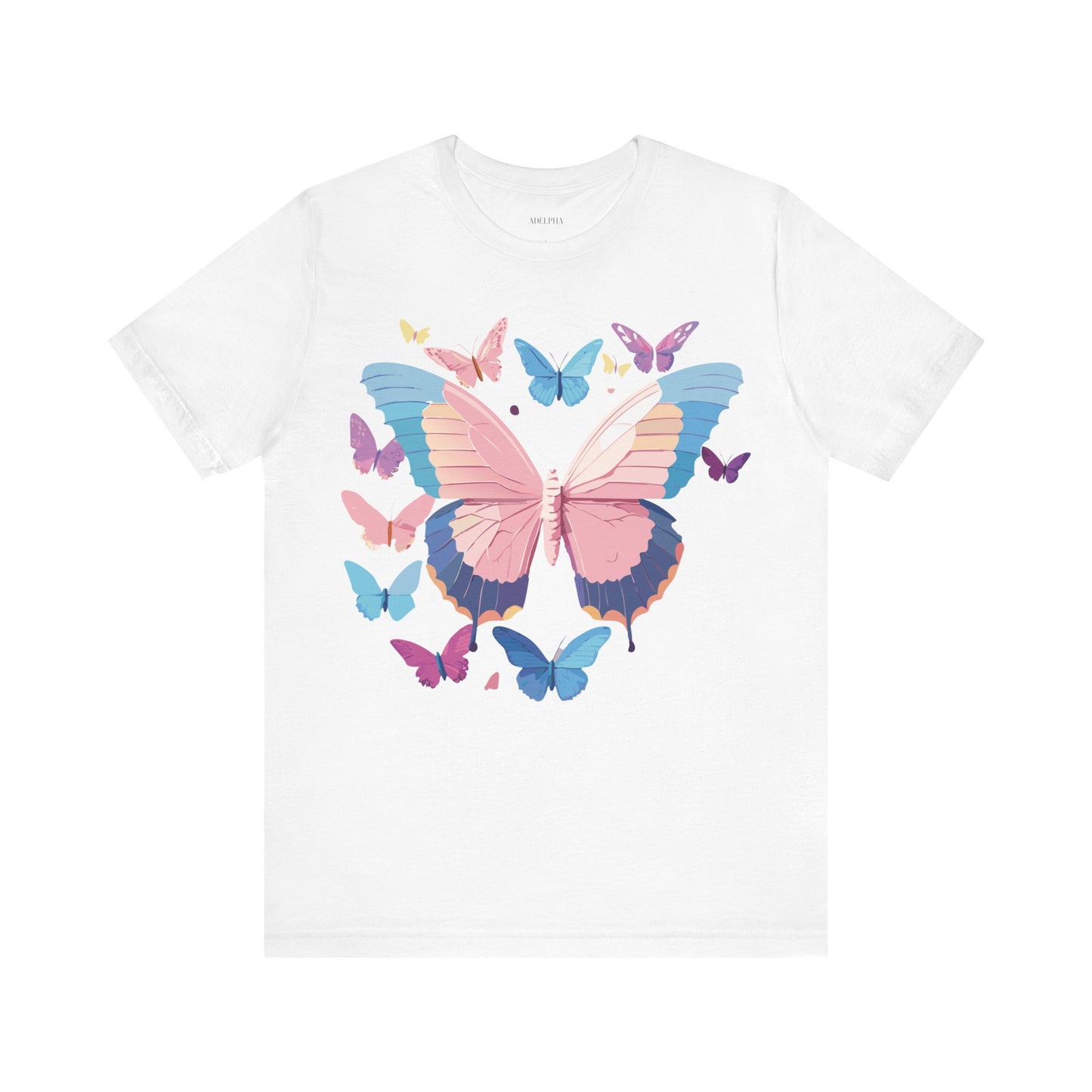 Natural Cotton Tee Shirt with Butterfly