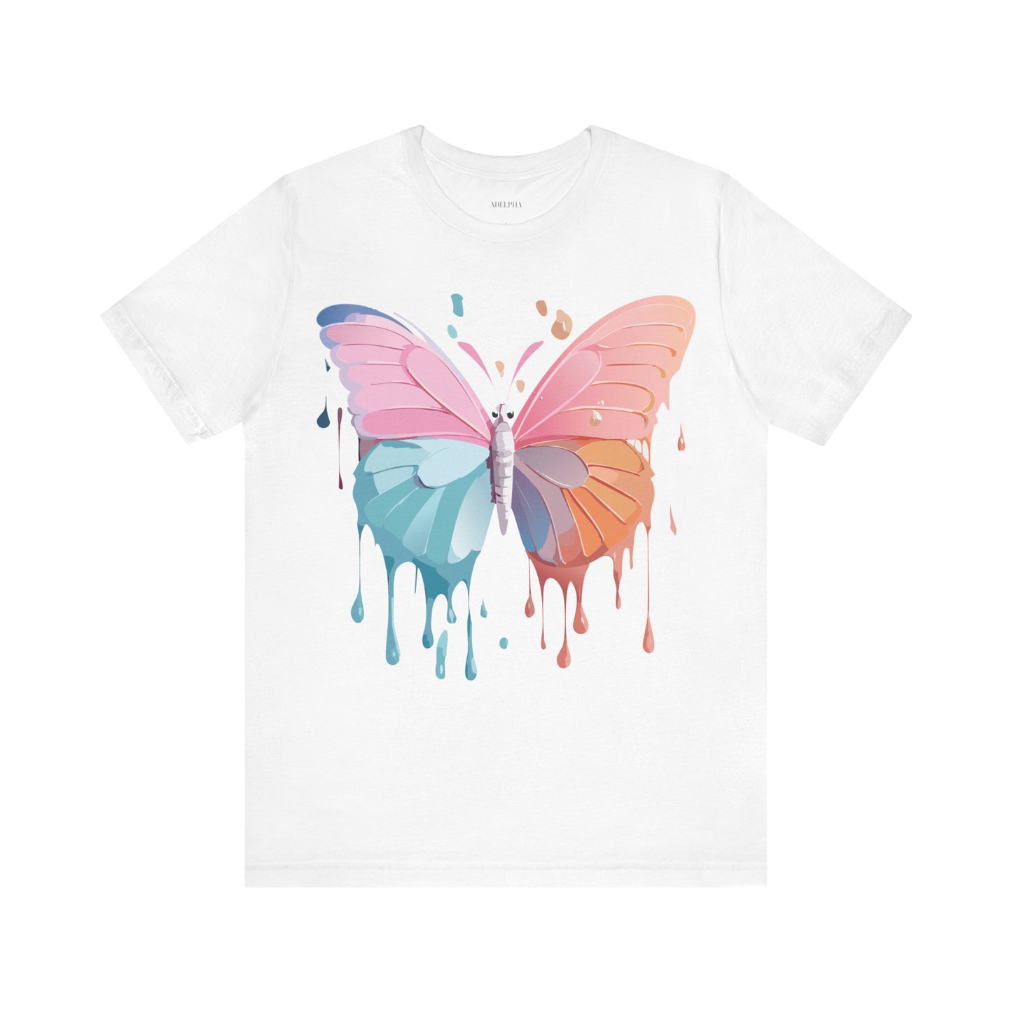 Natural Cotton Tee Shirt with Butterfly