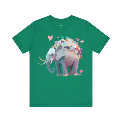 Natural Cotton Tee Shirt with Elephant Printify