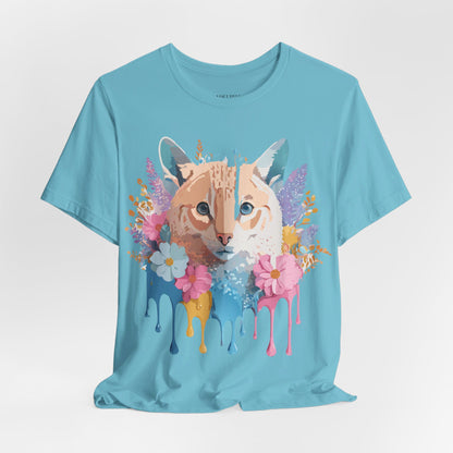 Natural Cotton Tee Shirt with Cat Printify