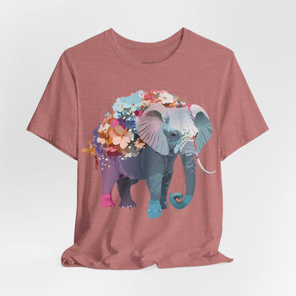 Natural Cotton Tee Shirt with Elephant Printify