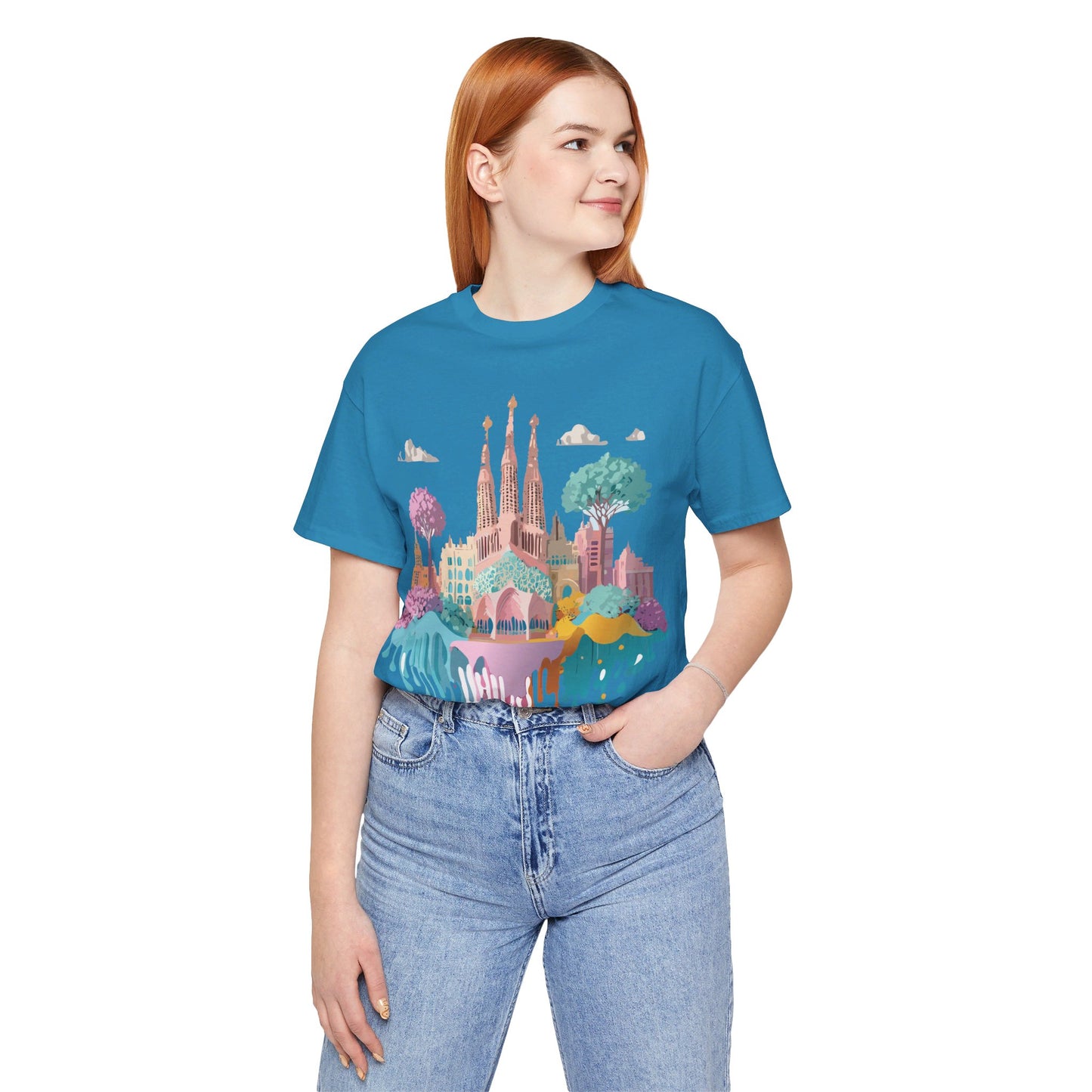 T-Shirt aus natürlicher Baumwolle – Kollektion „Beautiful Places“ – Barcelona