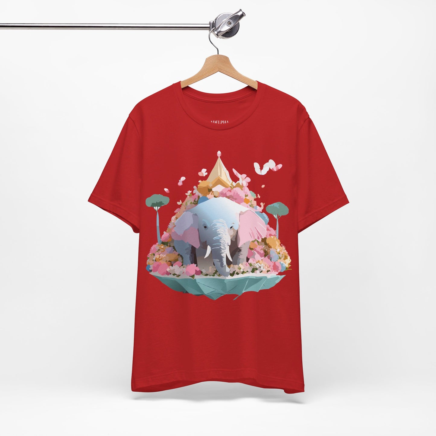 Natural Cotton Tee Shirt with Elephant