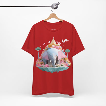 Natural Cotton Tee Shirt with Elephant Printify
