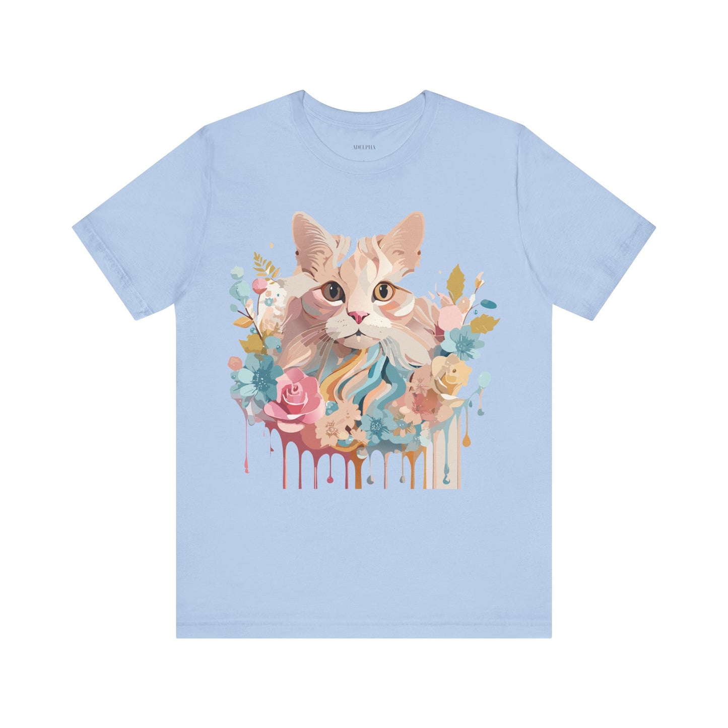 Natural Cotton Tee Shirt with Cat