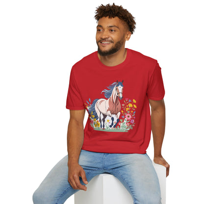 Unisex Horse Tee Softstyle Cotton Shirt With Animals Design Graphic