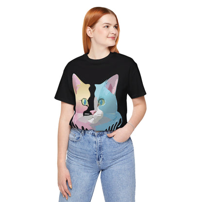 Natural Cotton Tee Shirt with Cat Printify