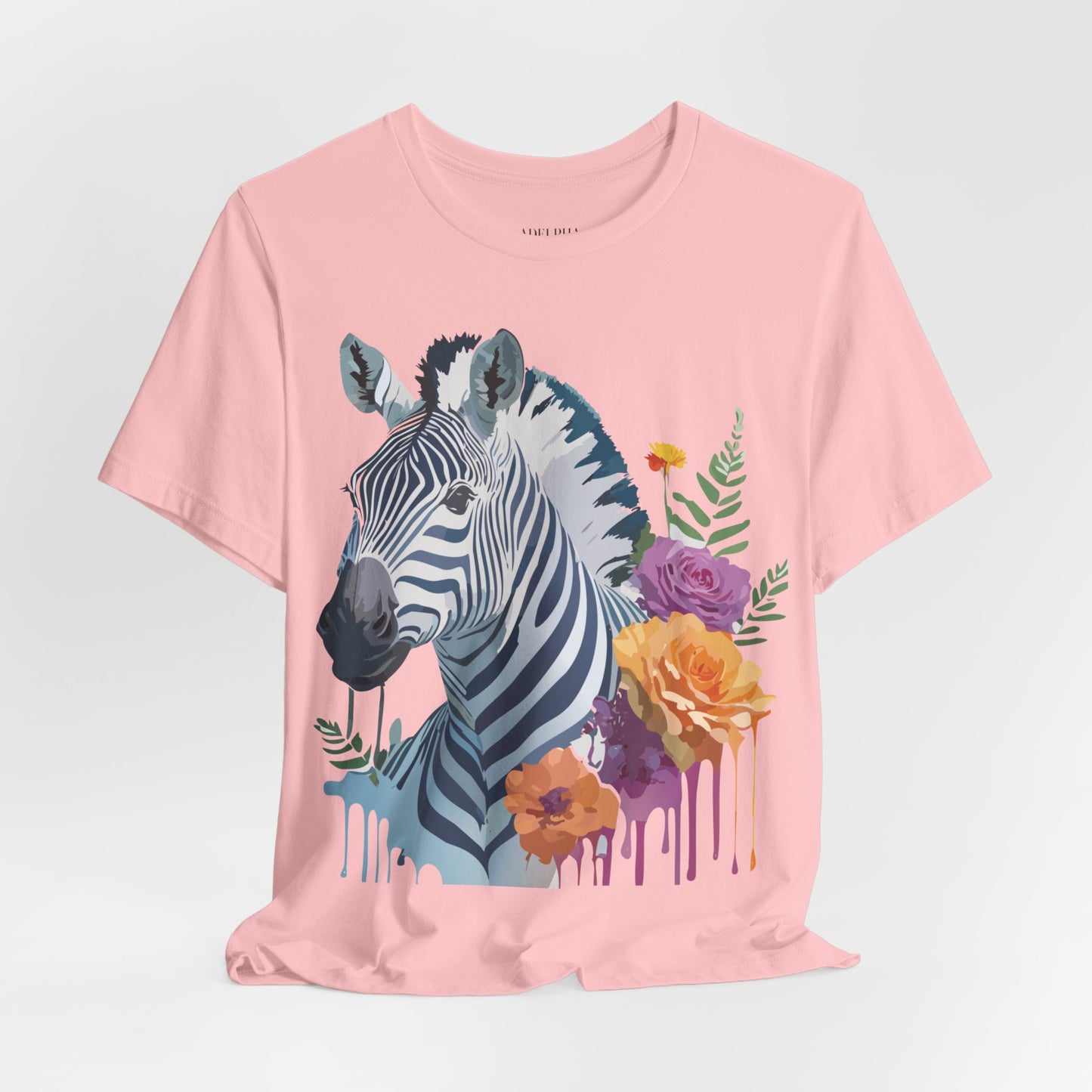 Natural Cotton Tee Shirt with Zebra