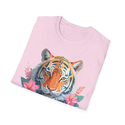Tiger Unisex Softstyle T Shirt 100 Percent Cotton Gildan 64000 Animal Tee