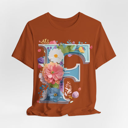 Natural Cotton Tee Shirt - Letters Collection - F Printify