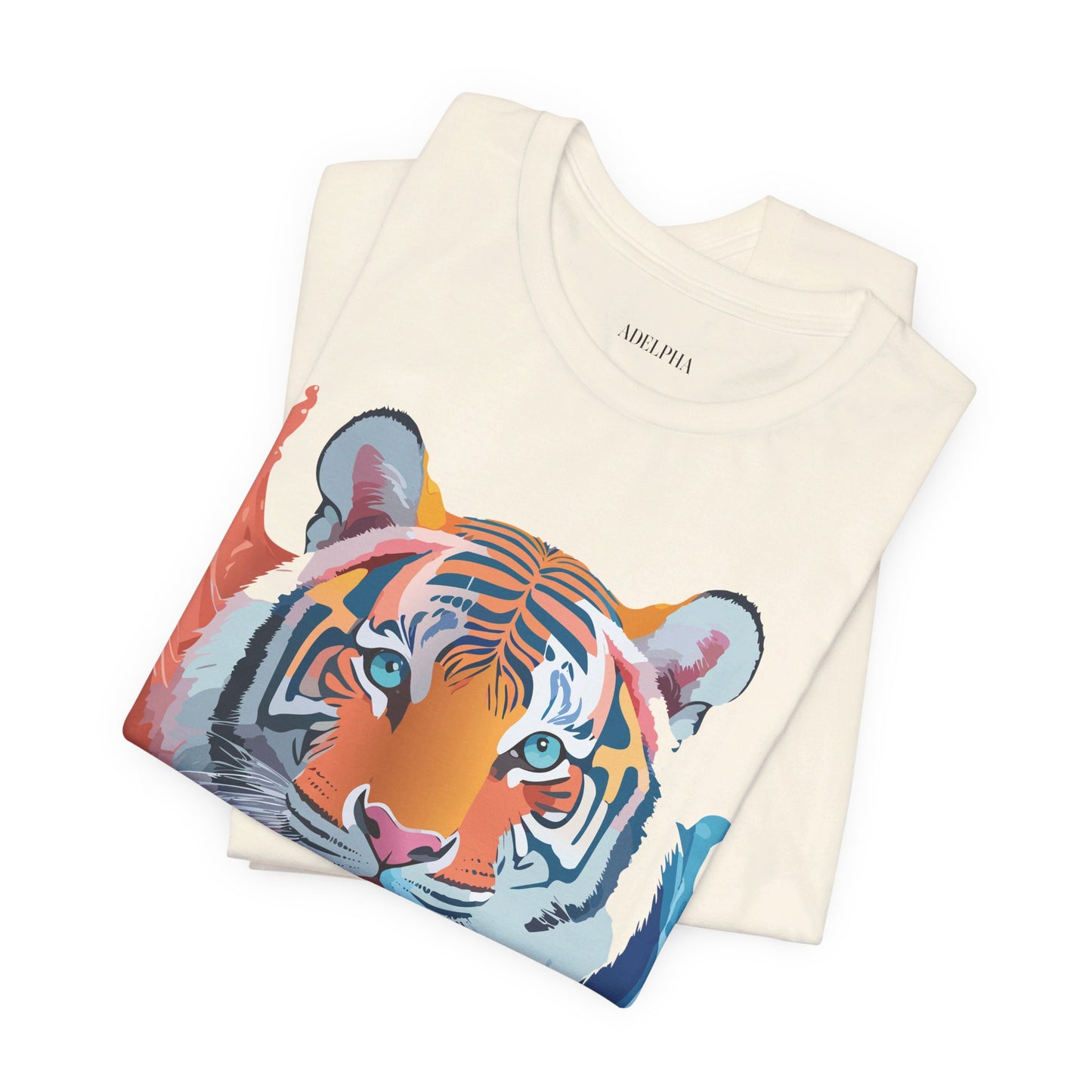 Natural Cotton Tee Shirt with Tiger