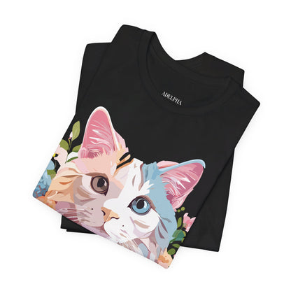 Natural Cotton Tee Shirt with Cat Printify