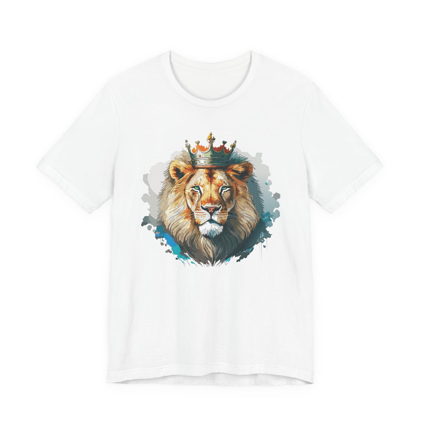 Lion with Crown Tee Unisex Cotton Watercolor King Lion Graphic T-Shirt 2