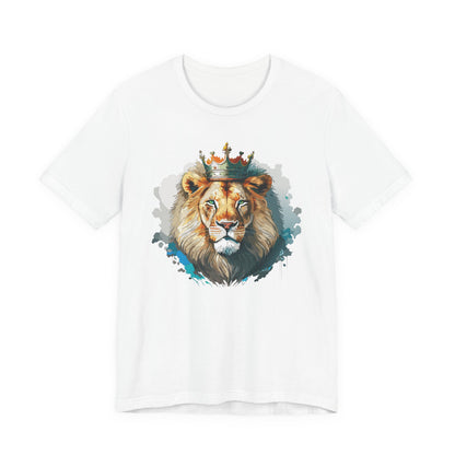 Lion with Crown Tee Unisex Cotton Watercolor King Lion Graphic T-Shirt 2