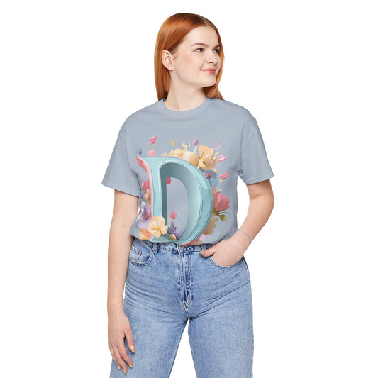 Natural Cotton Tee Shirt - Letters Collection - D Printify