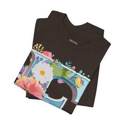 Natural Cotton Tee Shirt - Letters Collection - F Printify