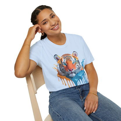 Tiger Shirt Unisex Animal Tee Ring Spun Cotton Gildan Softstyle Short Sleeve