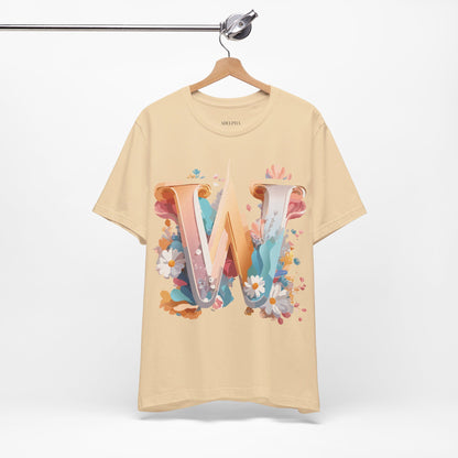 Natural Cotton Tee Shirt - Letters Collection - W Printify