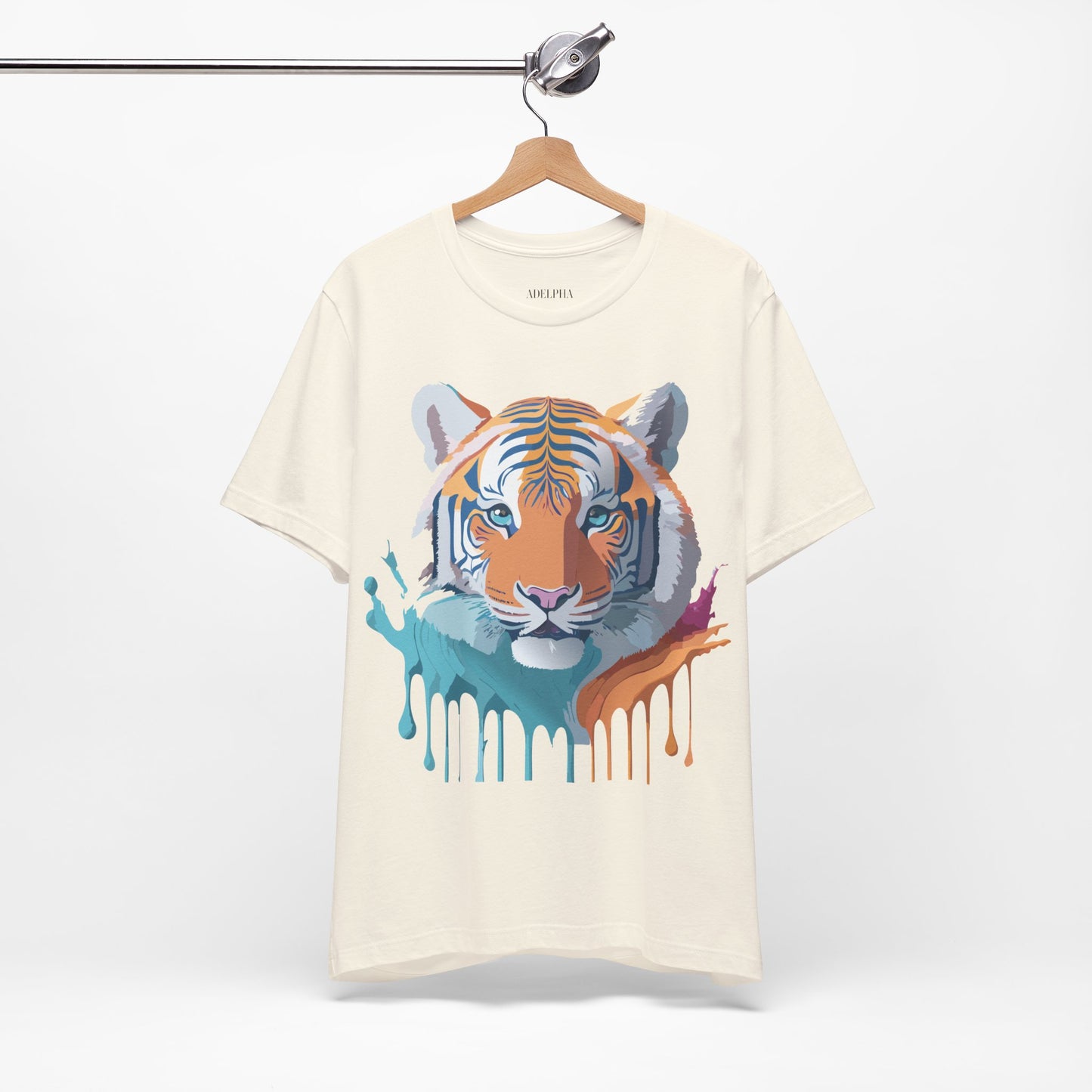 Natural Cotton Tee Shirt with Tiger