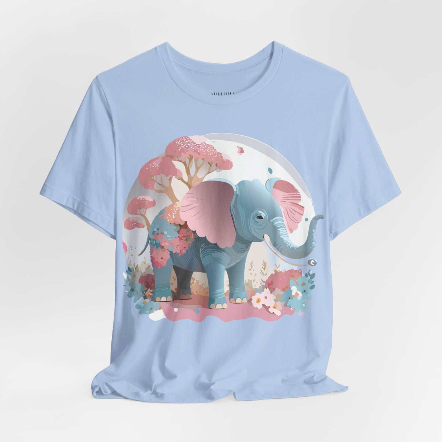 Natural Cotton Tee Shirt with Elephant