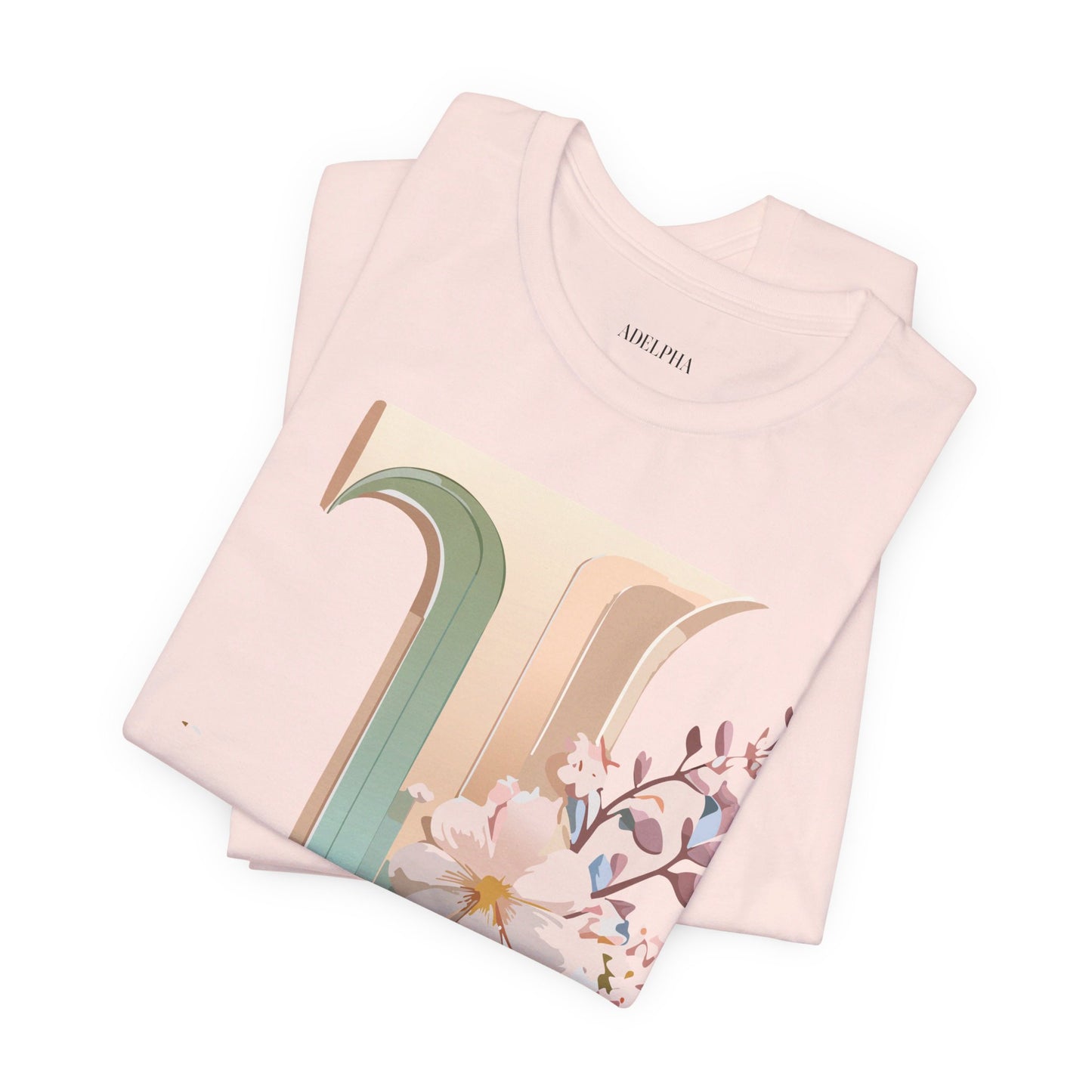 Natural Cotton Tee Shirt - Letters Collection - J