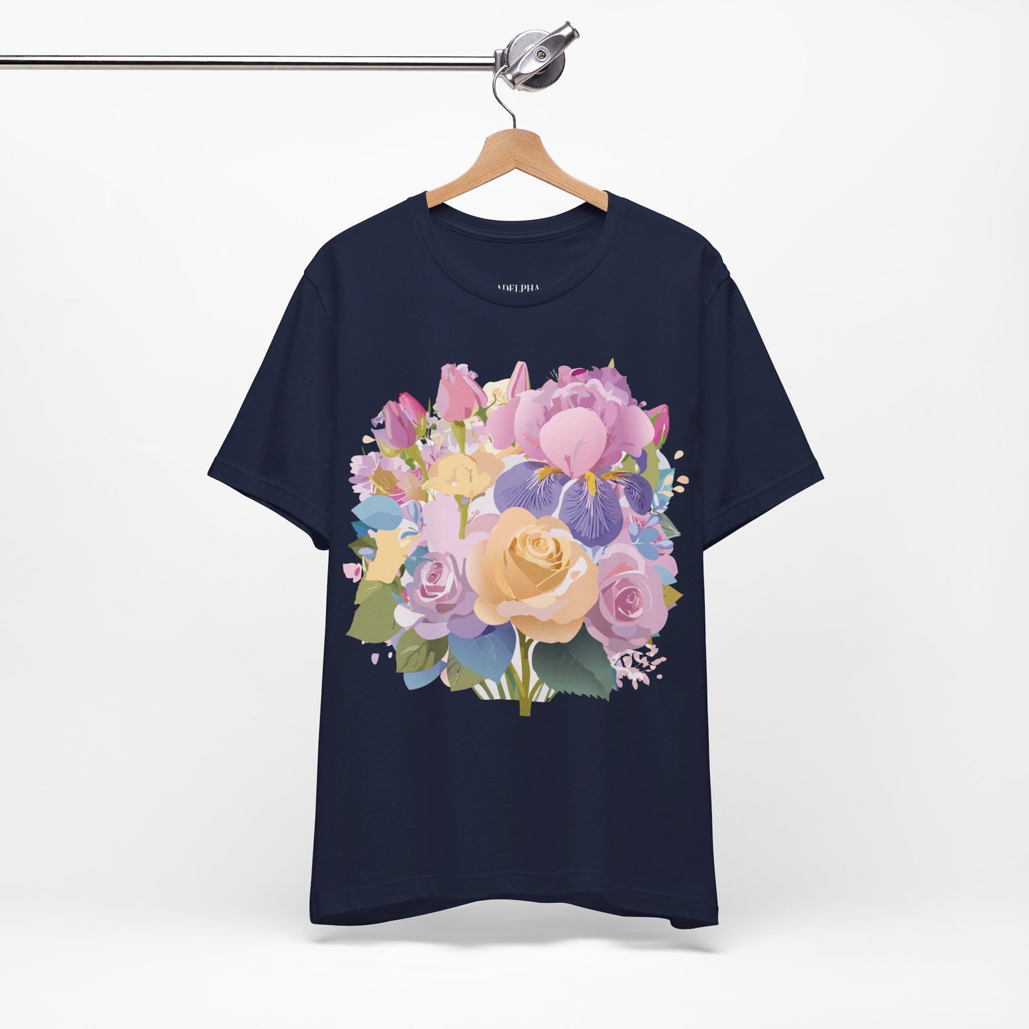 T-shirt en coton naturel avec fleurs