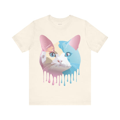 Natural Cotton Tee Shirt with Cat Printify
