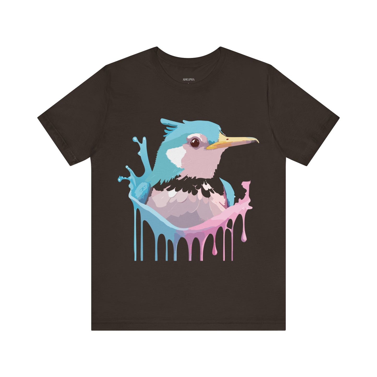 Natural Cotton Tee Shirt with Bird