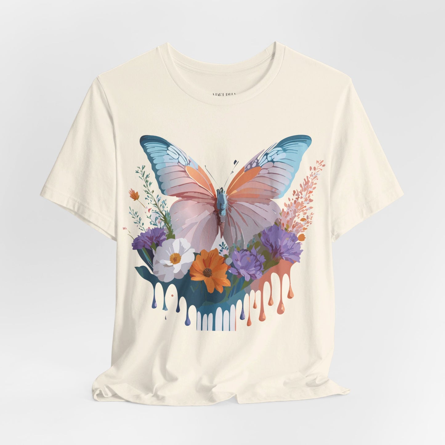 T-shirt en coton naturel avec papillon