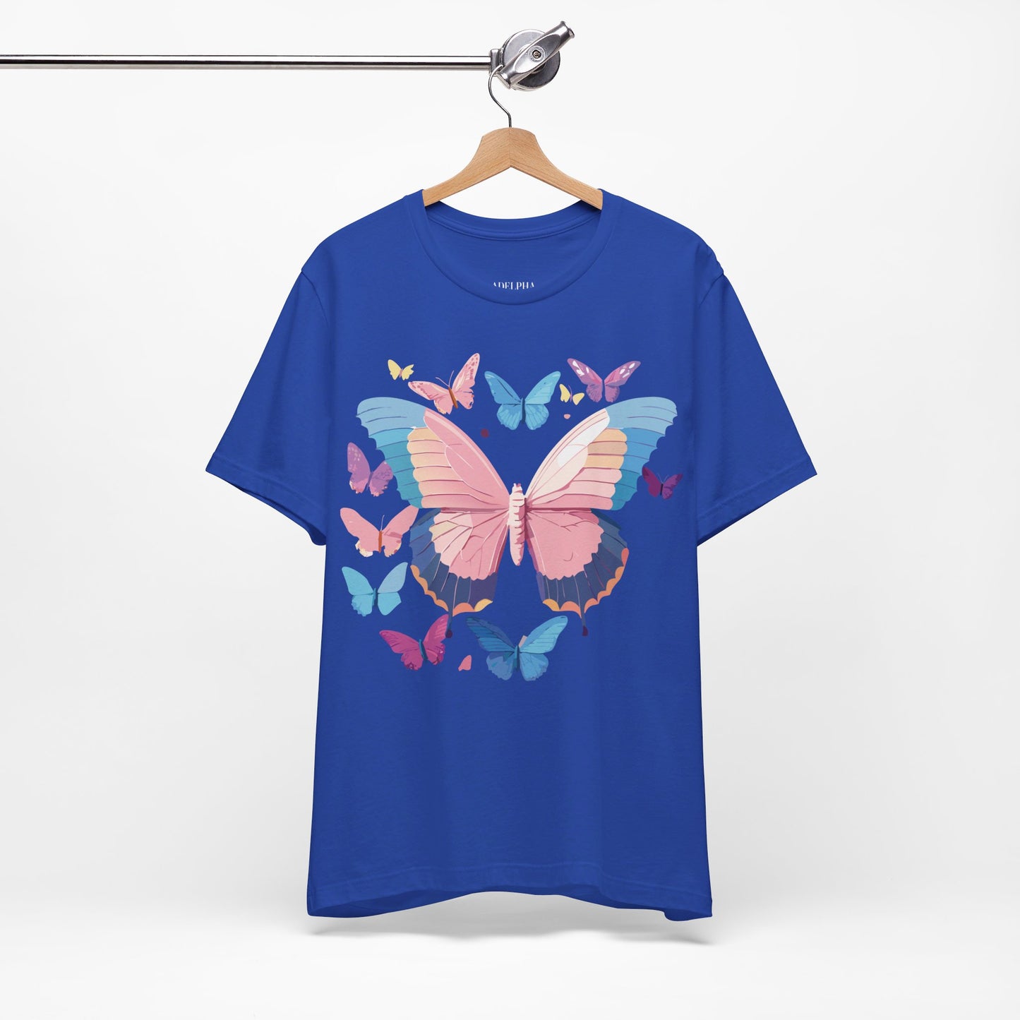 Natural Cotton Tee Shirt with Butterfly