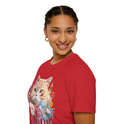 Cat Shirt Unisex Cat Tee Kitten Print Softstyle Gildan 64000