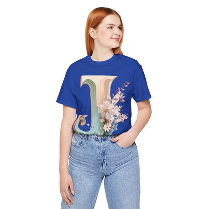 Natural Cotton Tee Shirt - Letters Collection - J Printify
