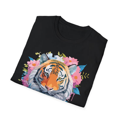 Tiger Print Shirt Unisex Short Sleeve Tee Gildan Softstyle 64000