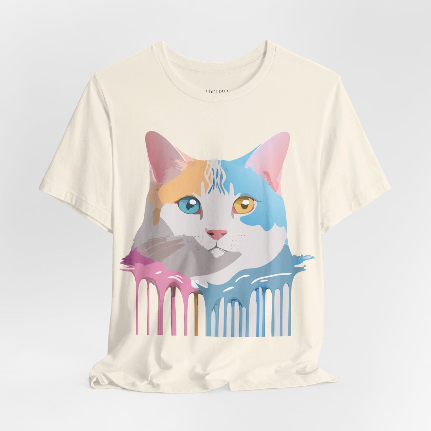 T-Shirt aus natürlicher Baumwolle mit Katze