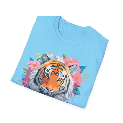 Tiger Print Shirt Unisex Short Sleeve Tee Gildan Softstyle 64000