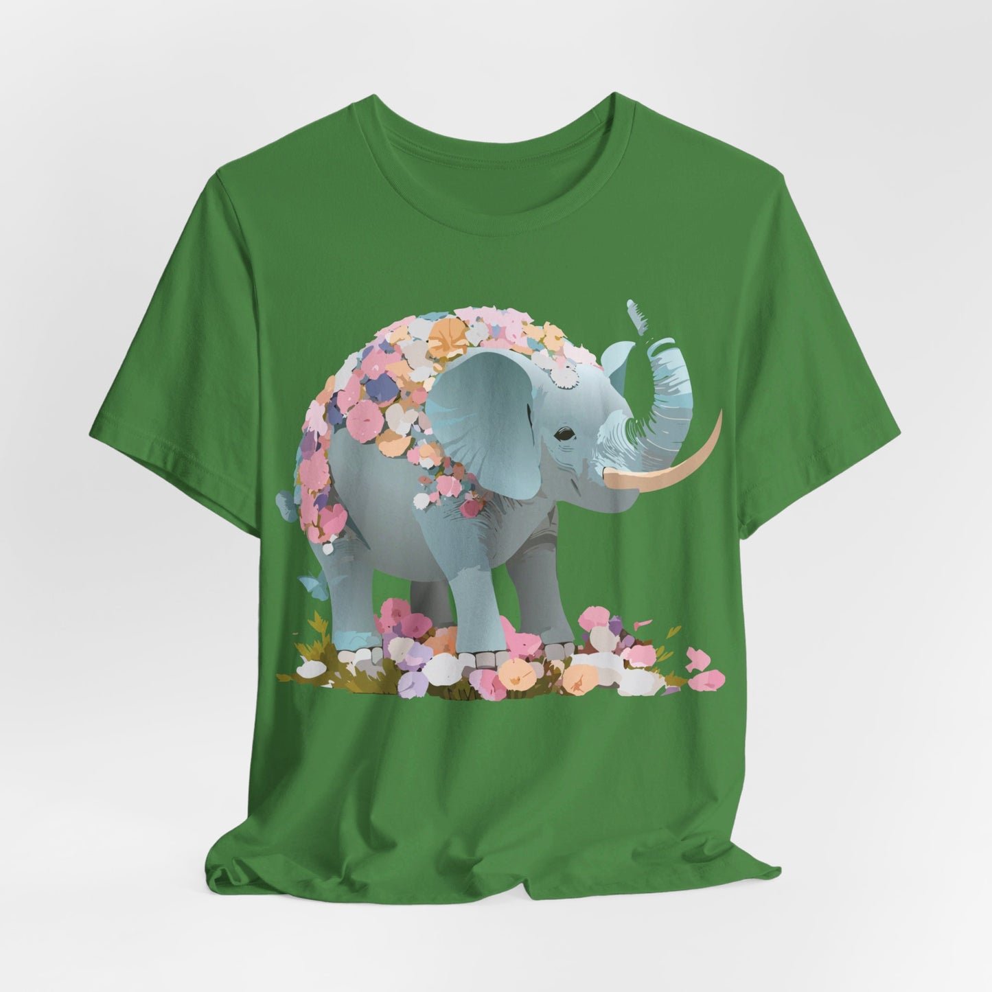 T-shirt en coton naturel avec motif éléphant