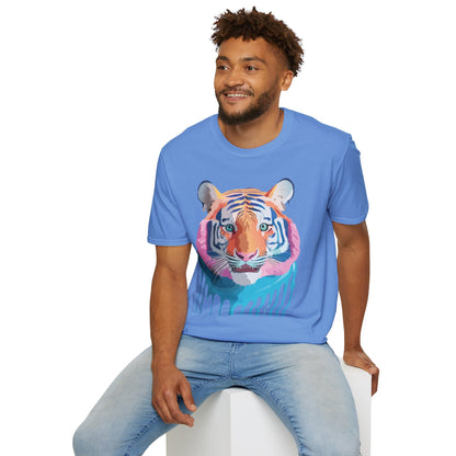 Tiger Print Unisex Softstyle Breathable Cotton Tee 64000 Gildan Shirt