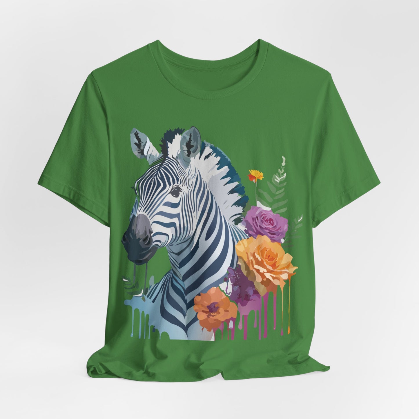 Natural Cotton Tee Shirt with Zebra