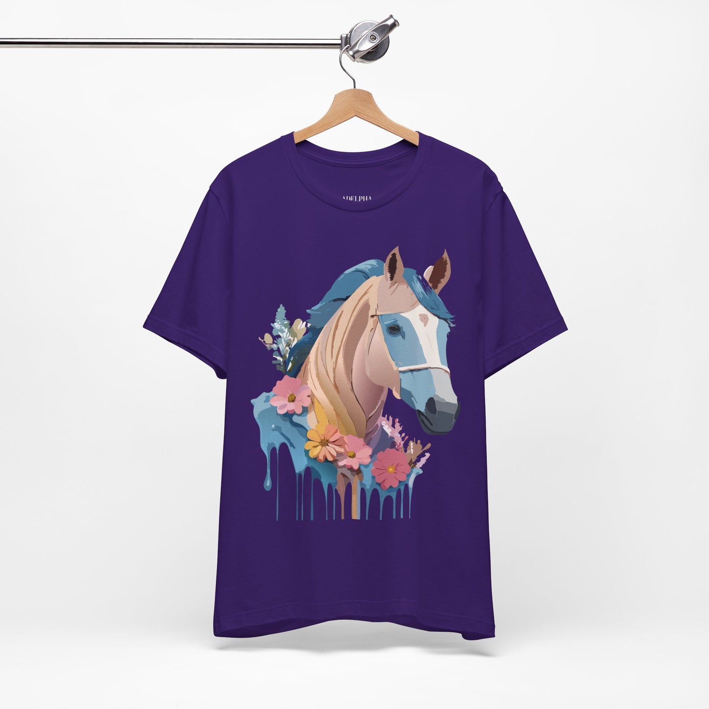 Natural Cotton Tee Shirt with Horse