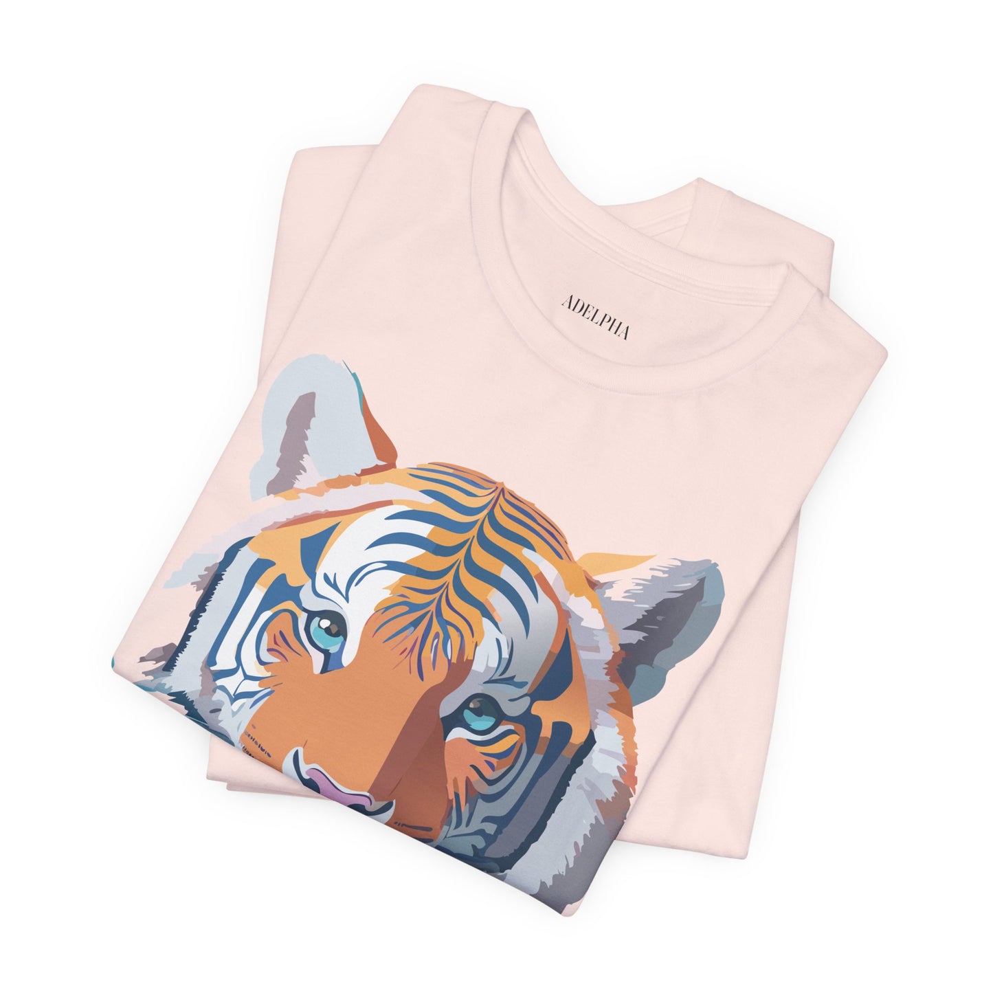 Natural Cotton Tee Shirt with Tiger