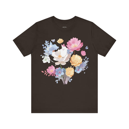 T-Shirt aus natürlicher Baumwolle mit Blumen