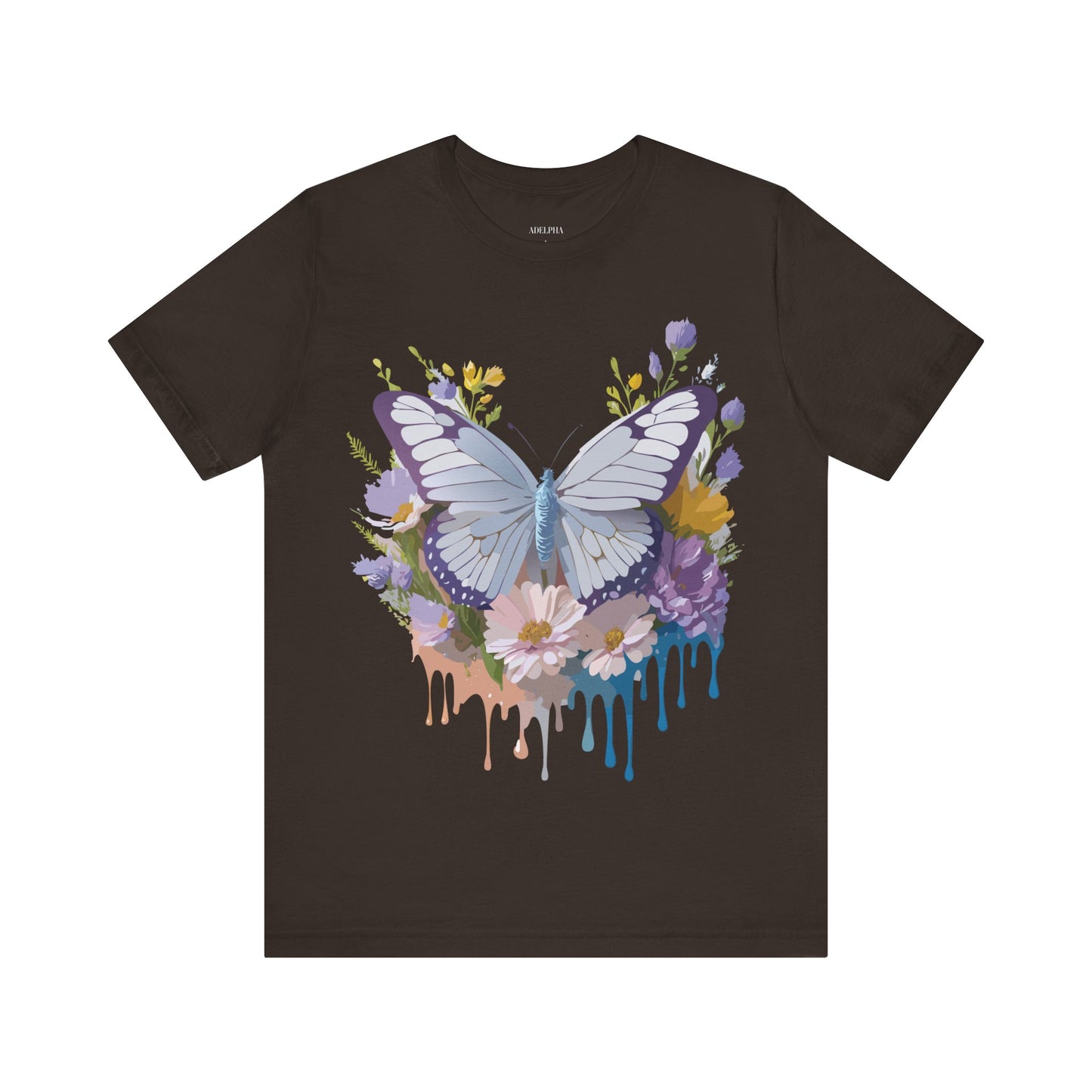 Natural Cotton Tee Shirt with Butterfly