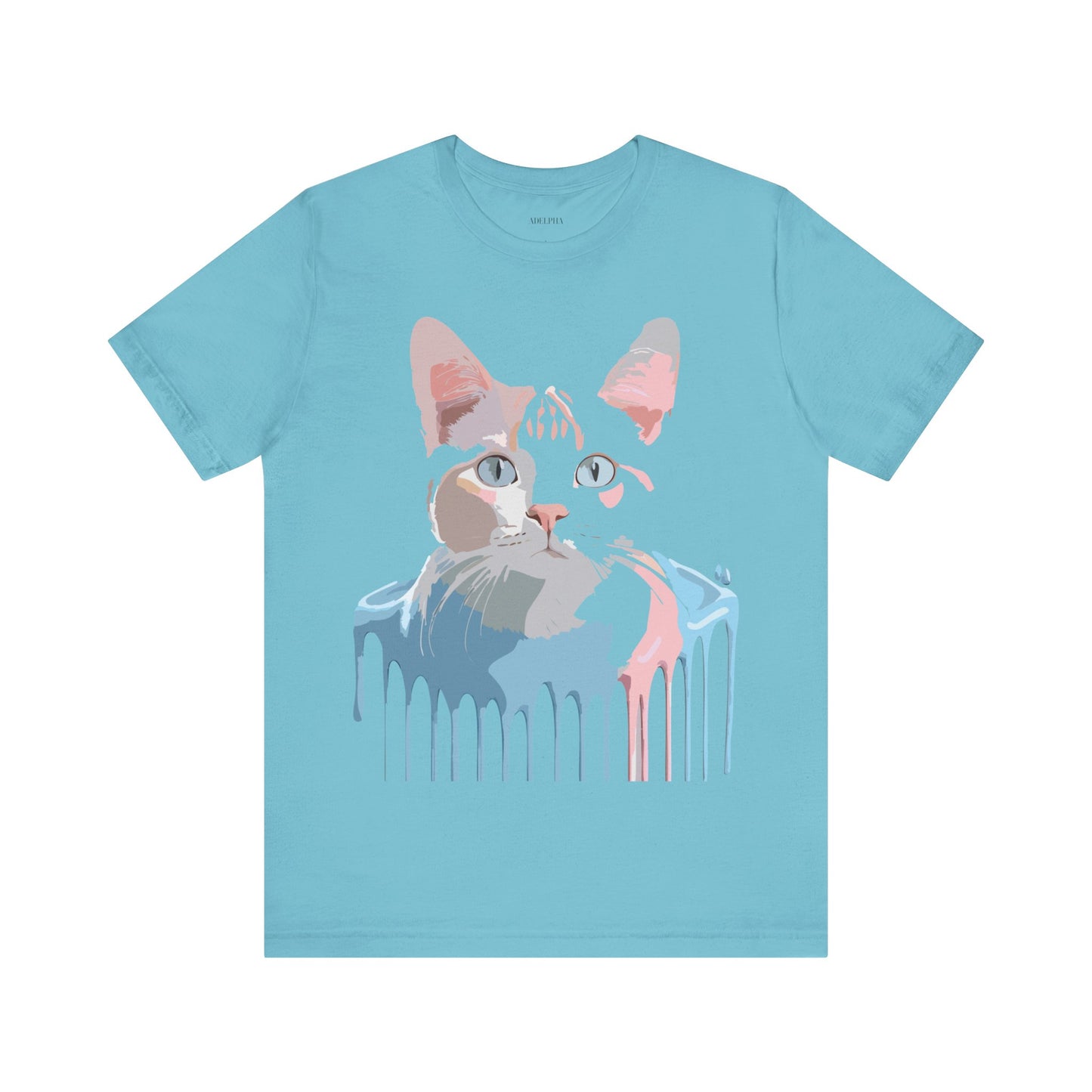 Natural Cotton Tee Shirt with Cat