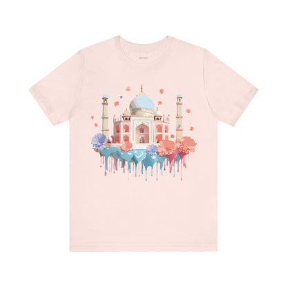 Natural Cotton Tee Shirt - Taj Mahal, India Printify