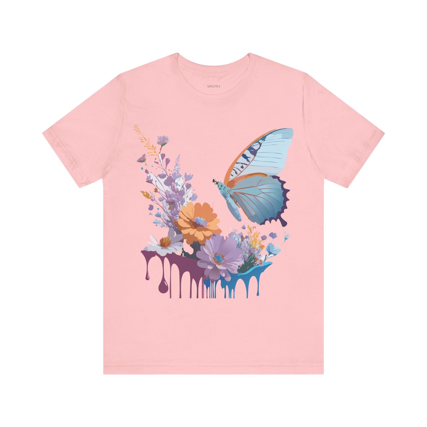 Natural Cotton Tee Shirt with Butterfly